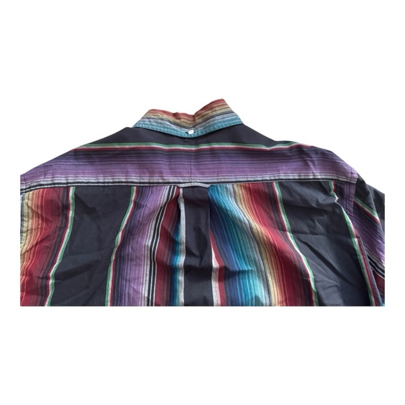 Gorman Bros Vintage Multicolor Striped Retro Made in USA Size L Button Down - Picture 8 of 8